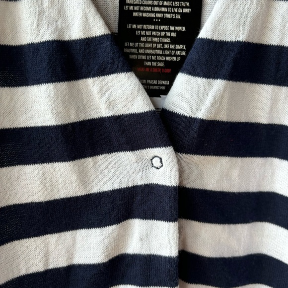 HAPPY SHEEP Striped Cotton Cardigan! NWT! - Picture 2 of 6